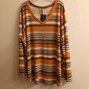 NEW GLITZY GIRLZ Plus Size Lagenlook 5XL Orange-Gray- Brown Multi Colors A26